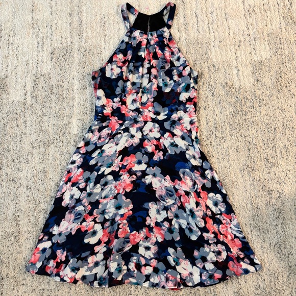 Express Dresses & Skirts - Express Floral Sleeveless Halter Top Fit and Flare Mini Dress